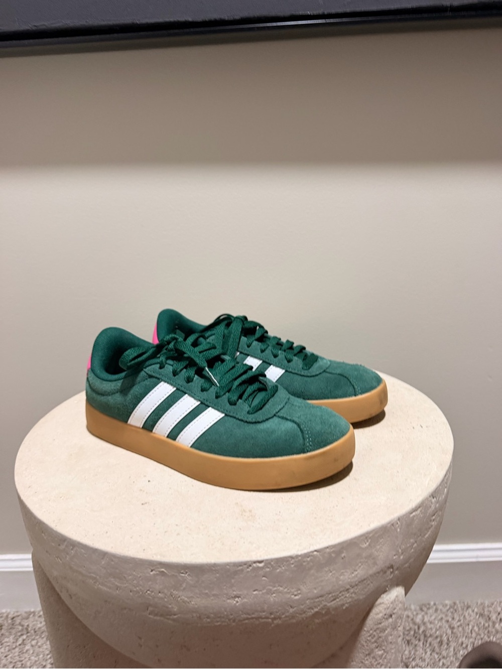 adidas VL Court 3.0 Green Suede Gum Sole Sneakers Women’s 6